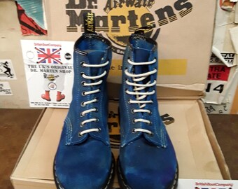 Dr Martens 9350 ブルー ヴィンテージ、ワキシー スエード 8 ホール