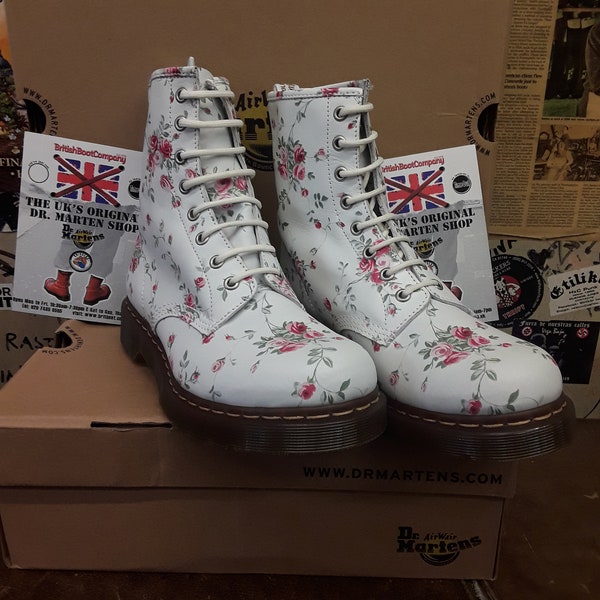 Dr Martens White Portland Rose 1460 Verschiedene Größen