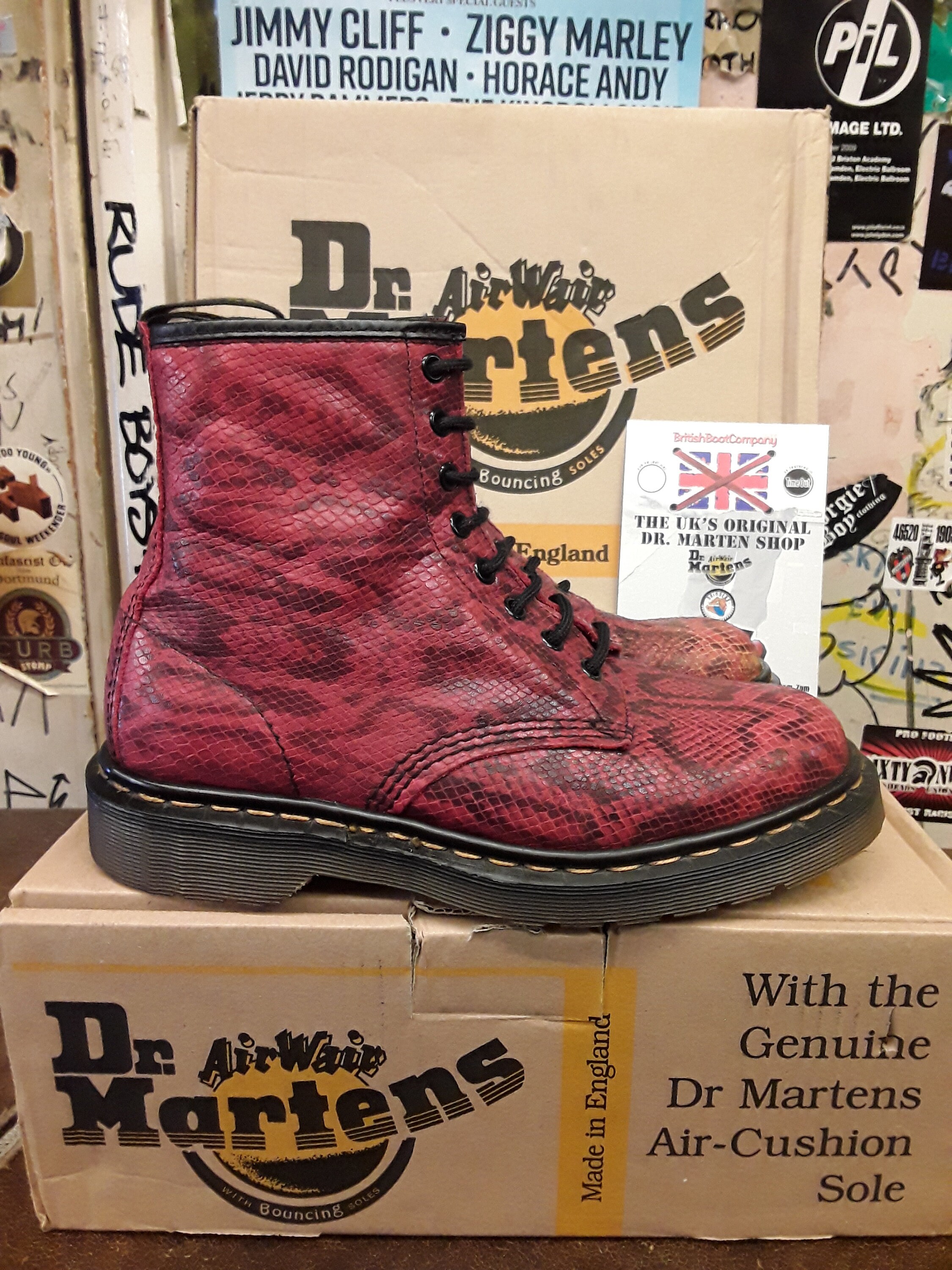 Dr Martens Made in England 1460 Red Snake Print Size 7 UK - Etsy Australia