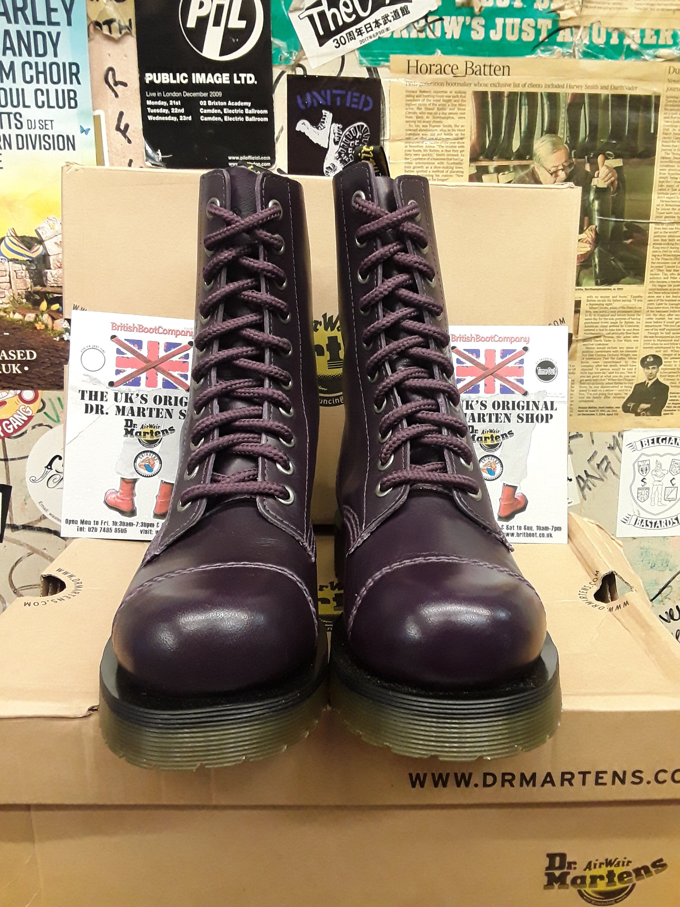 Dr Martens Purple Vintage, Size UK3-6, 10 Hole Stitched Cap Dr Martens Purple Vintage, Size UK3-6, 10 Hole Stitched Cap