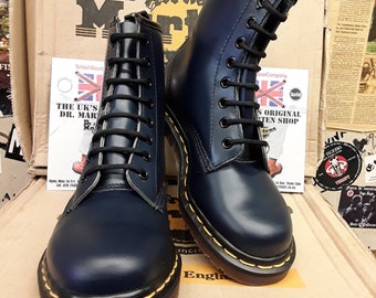 Dr Martens 1460 Navy Leather, Made in England, Vintage 1990s, UK Sizes 3-10