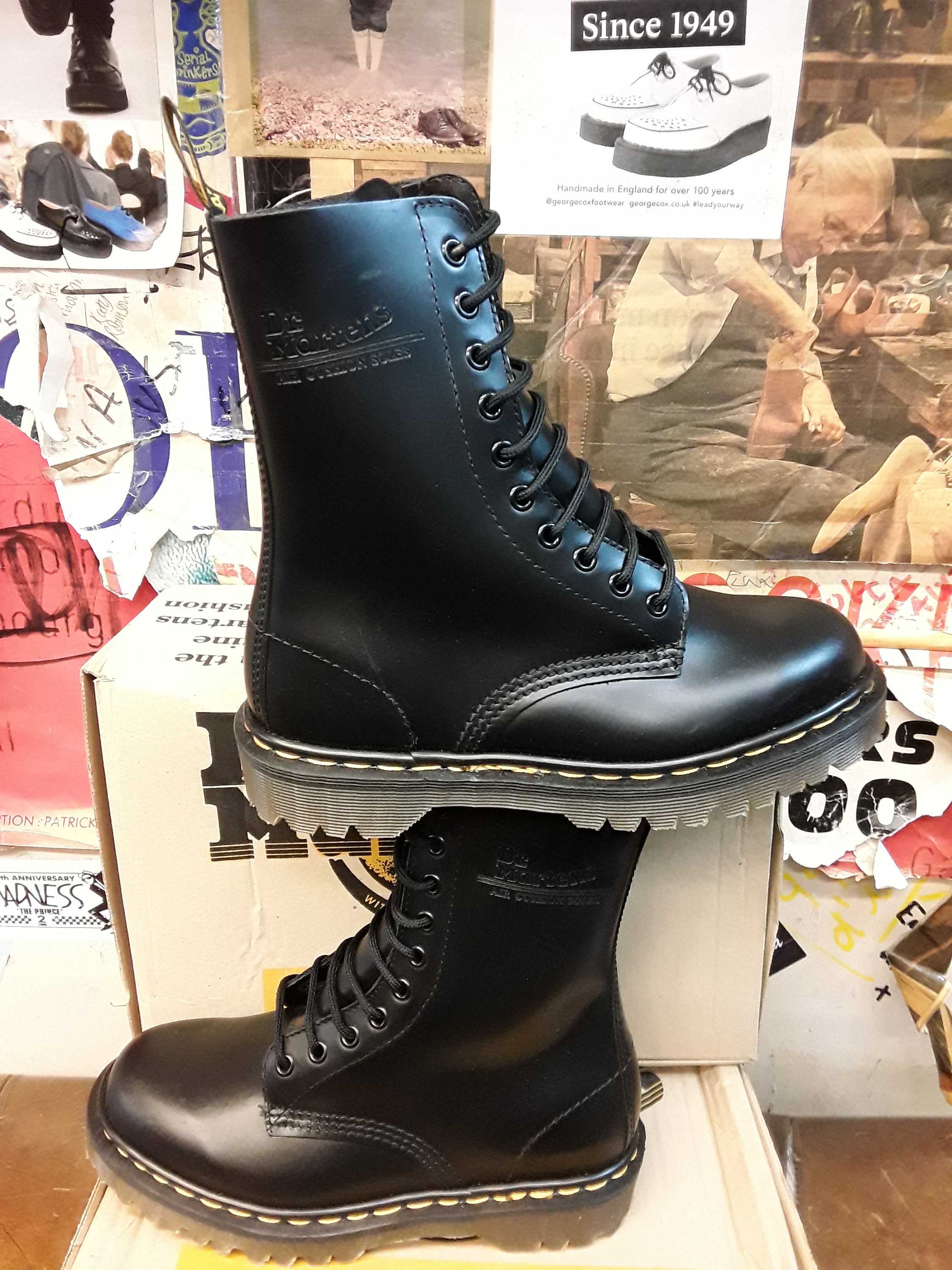 Dr Martens 1490z Ben Made in England Black 10 Hole Size 5 - Etsy