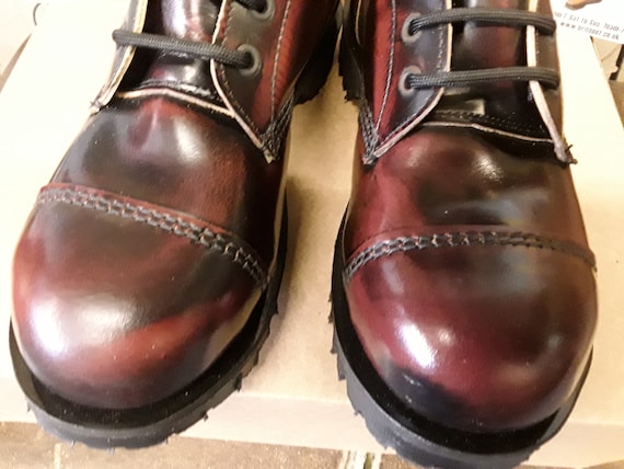 Dr Martens Getta Grip, Ruby Red Steel Boot Size 4. Made in