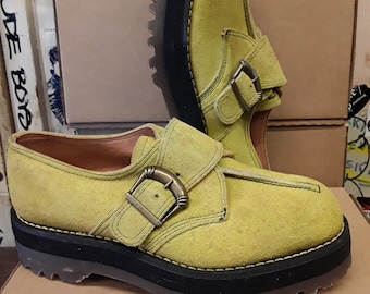 Dr Martens Yellow Suede Monk Strap Made in England Size 8 UK