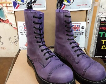 Grinders Stag Purple Arizona Leather Made in England Size 5