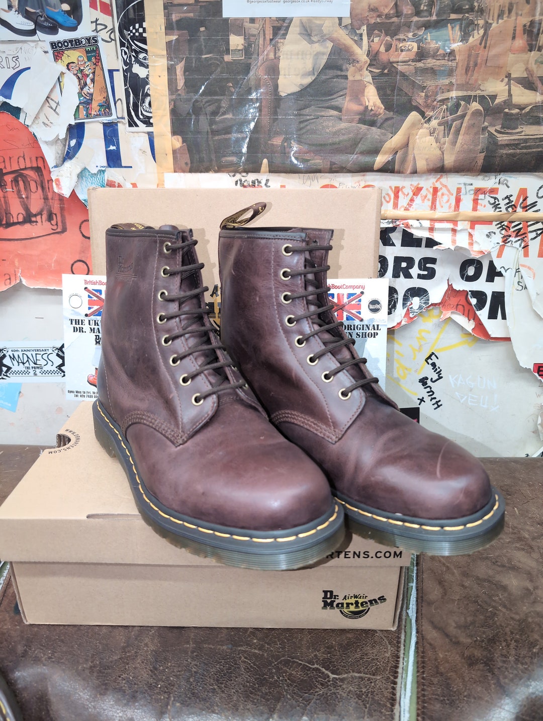 Dr Martens Brown Zone 1460 Sizes 9 and 11 - Etsy display picture 1