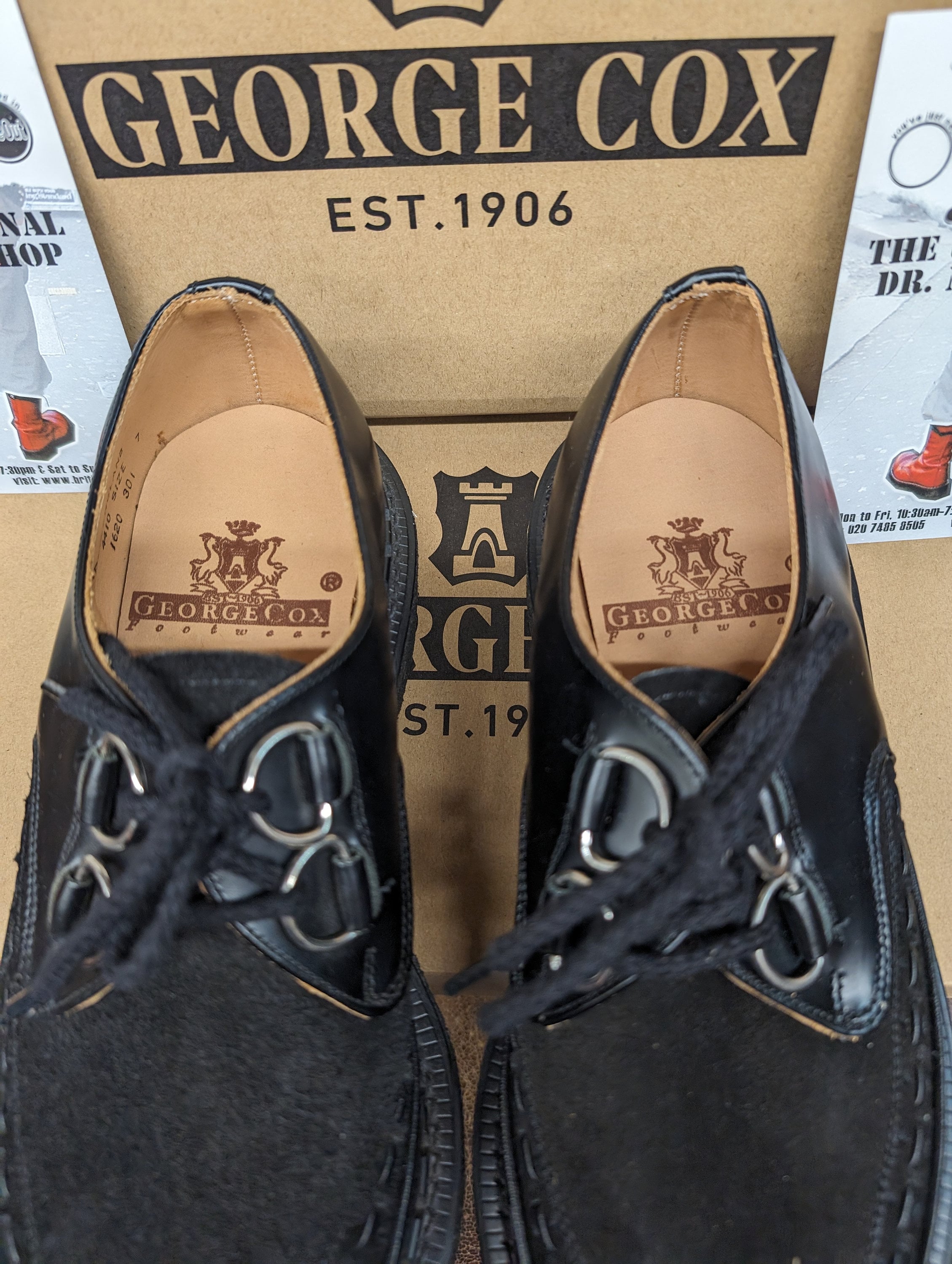 George Cox 4410 Creepers Black Leather and Suede Various Sizes - Etsy