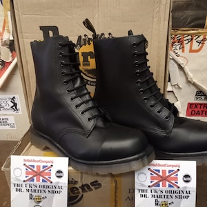 Dr Martens Made in England, Size UK 3-4, 6-11; Bump Toe, Mens Leather Boots, 10 Hole / 9710