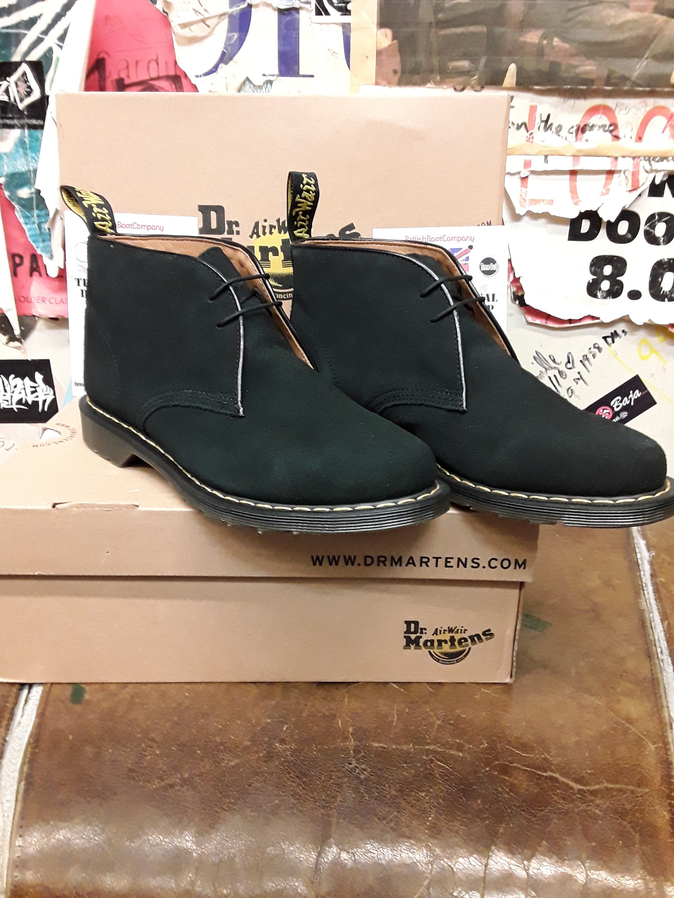 Dr Martens Sawyer Black Suede Desert Boot Size - Etsy Denmark