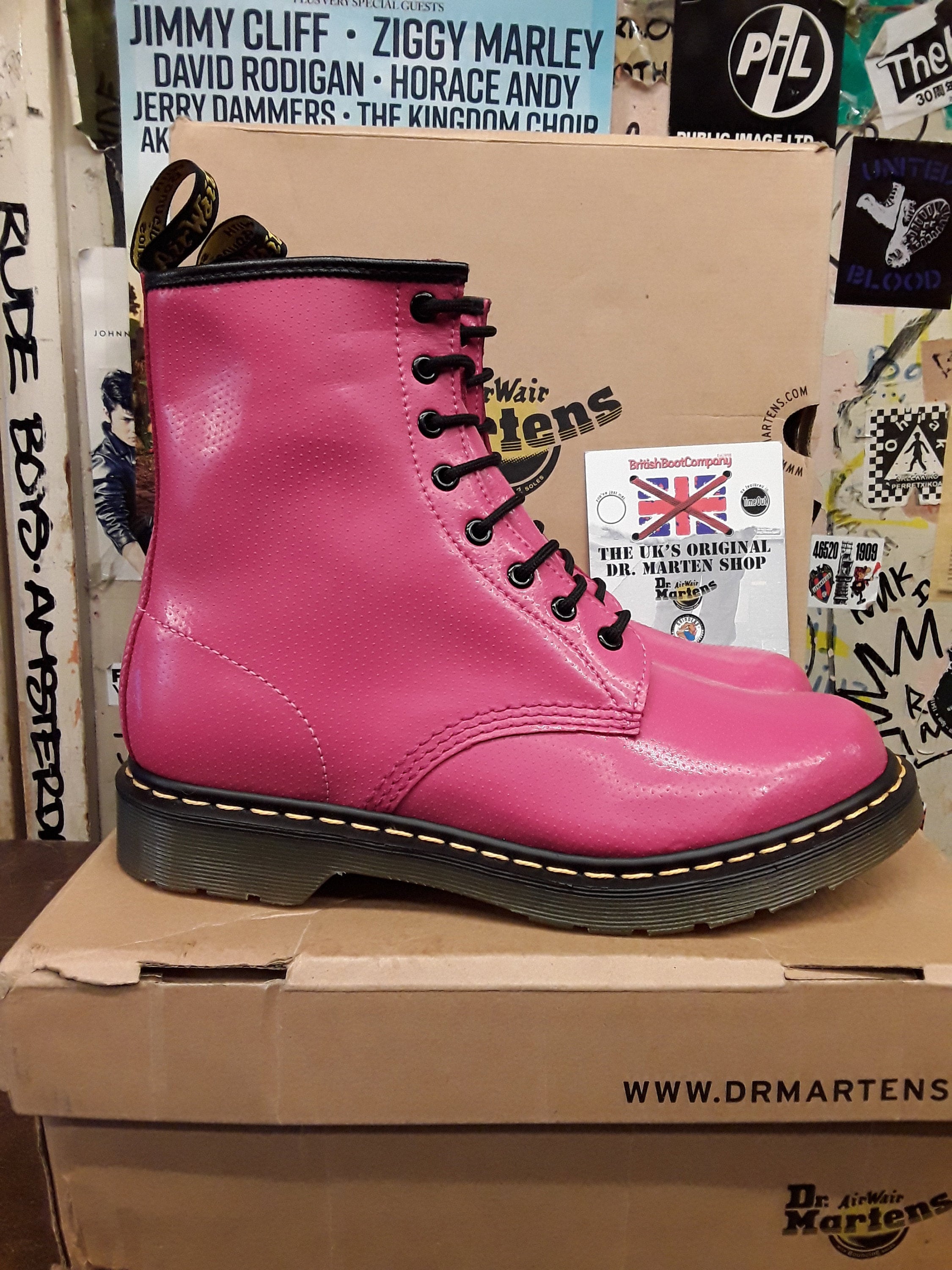aansporing Inactief Feest Dr Martens Pink QQ Leather 1460 Size 8 - Etsy