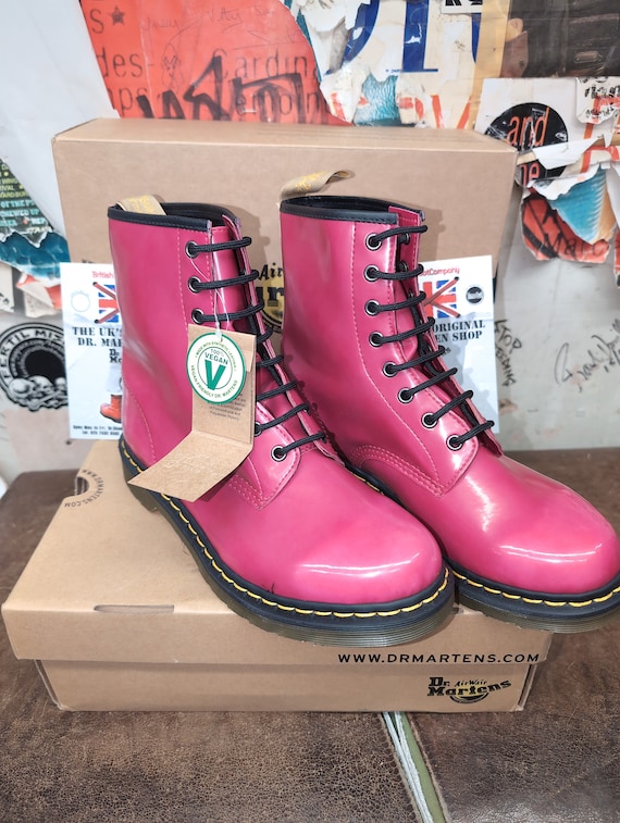 Dr Martens 1460 Pink Vegan 8 Holes Size 3 - Etsy New Zealand