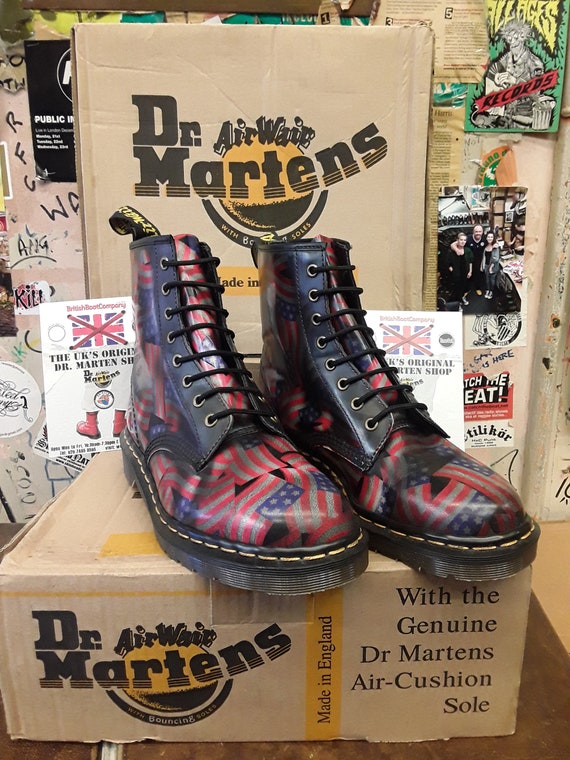 Dr Martens Made in England Wild Cherry 10 Eye Steel Toe Boot size 8 UK