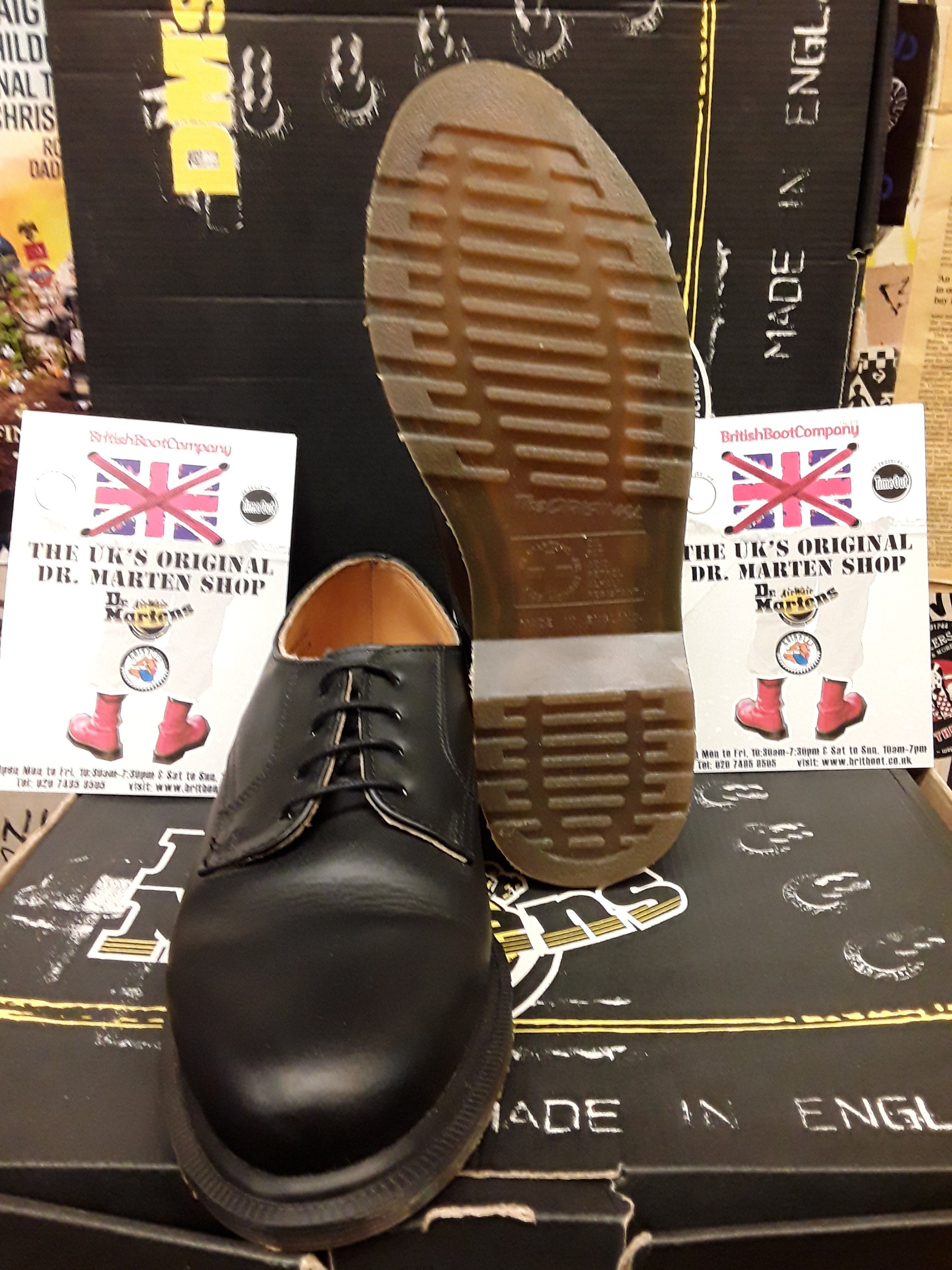 Dr Martens, Made in England, 3514 BLACK Plain Shoe, Size 5 Dr Martens, Made in England, 3514 BLACK Plain Shoe, Size 5