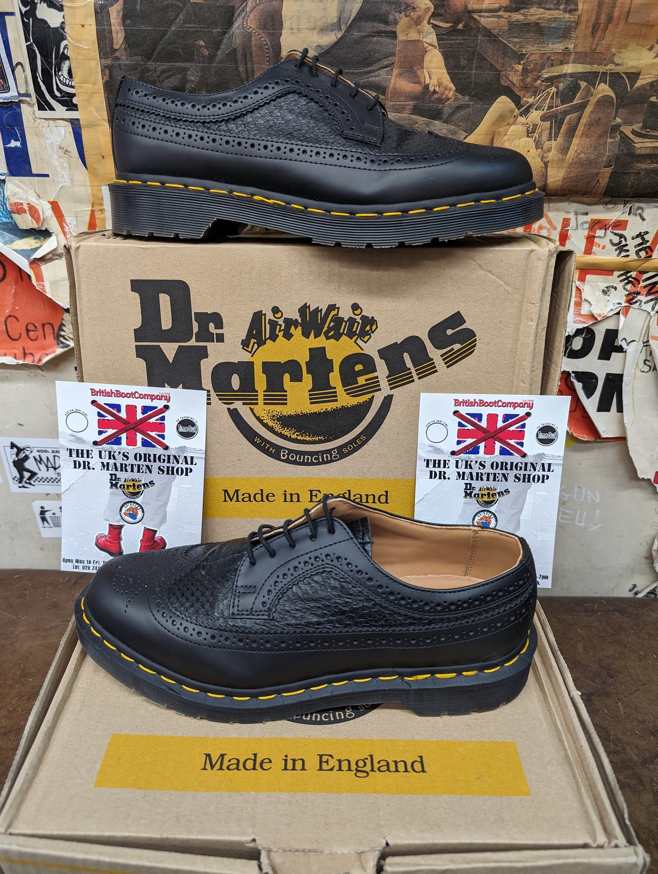 Dr Martens Made in England 3989 Brogues Black and Ostrich Dr Martens Made in England 3989 Brogues Black and Ostrich