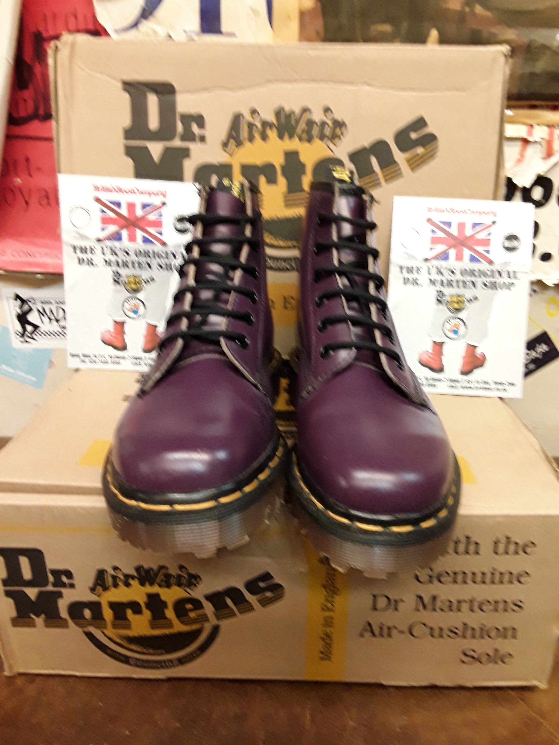 Dr Martens 101z Ben Made in England Purple 6 Hole Size 2.5 Dr Martens 101z Ben Made in England Purple 6 Hole Size 2.5