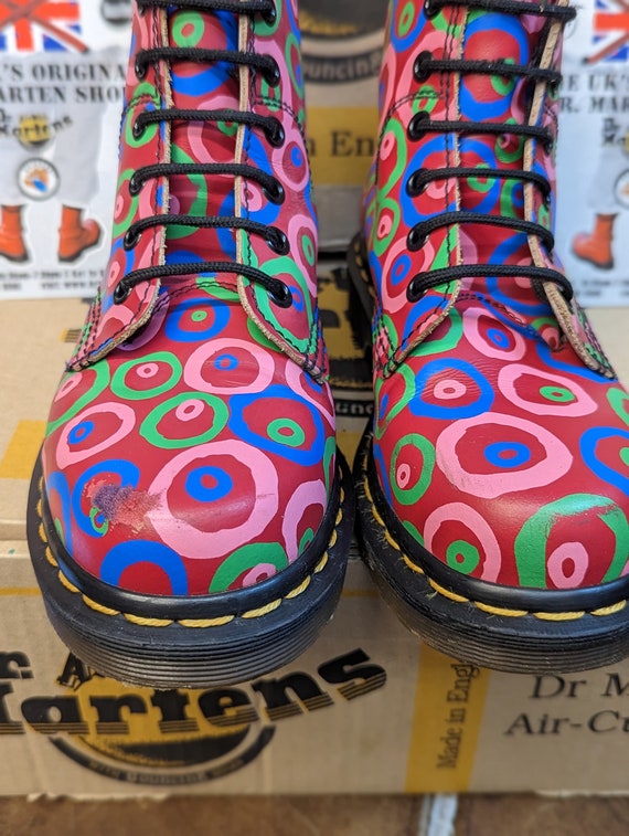 Dr Martens Made in England 8175 Red, Blue and Gre… - image 2