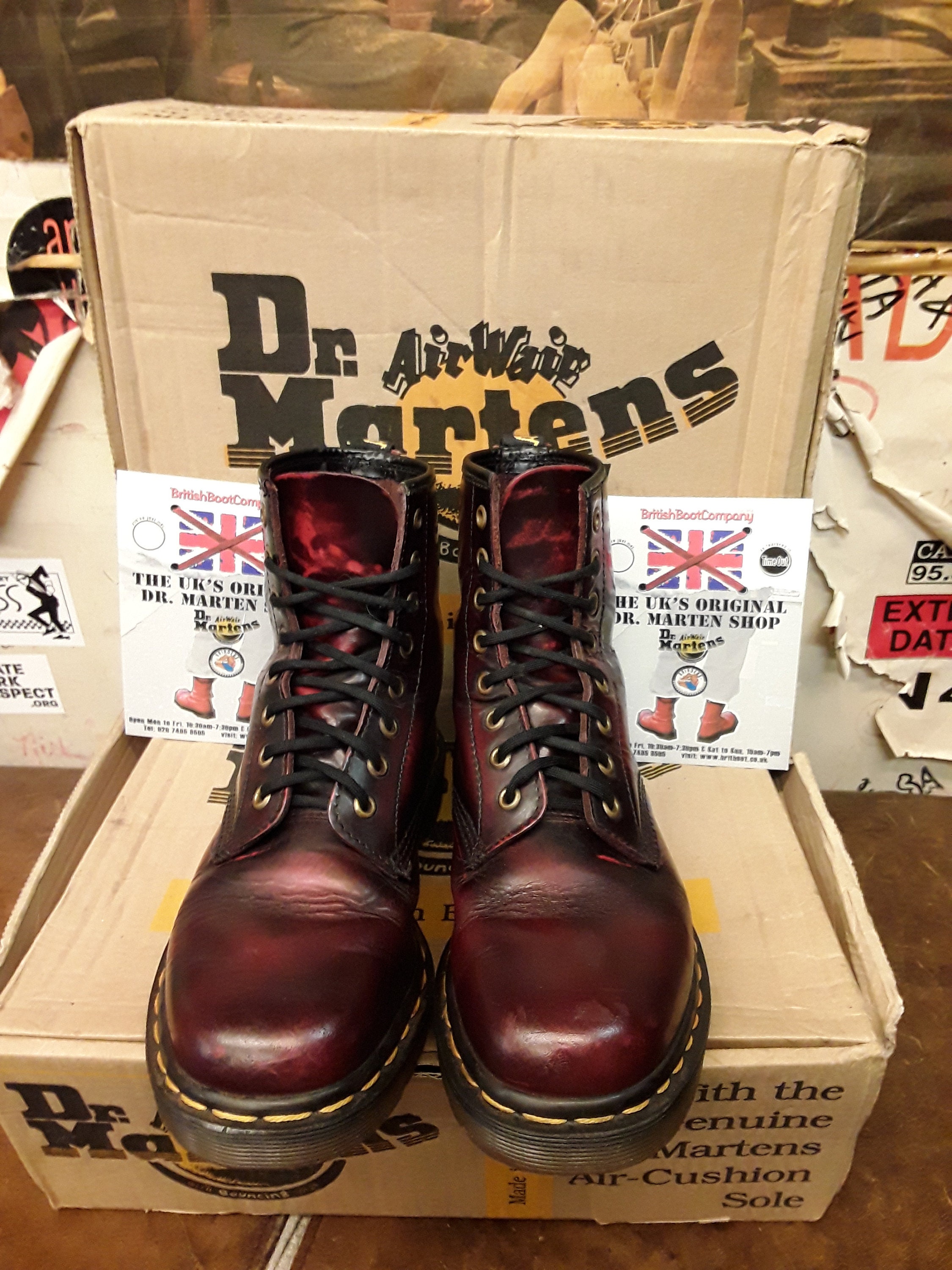 Dr Martens 1460 Vintage 90's Size UK5 Claret Rub off - Boots
