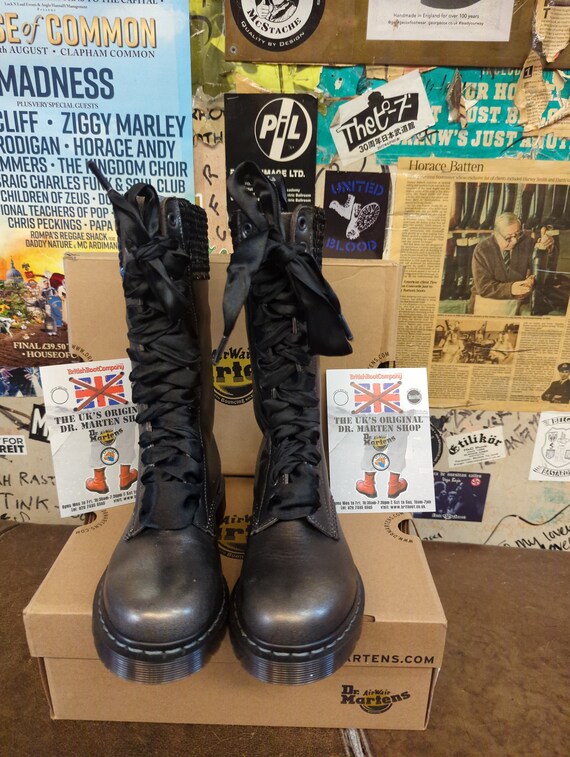 Dr Martens Le Sequin Size UK4 Black Metallic 14 Hole