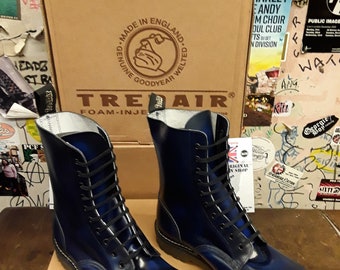 Tredair 10 Hole Navy Rub Off Made in England Steel Sizes 9 and 11