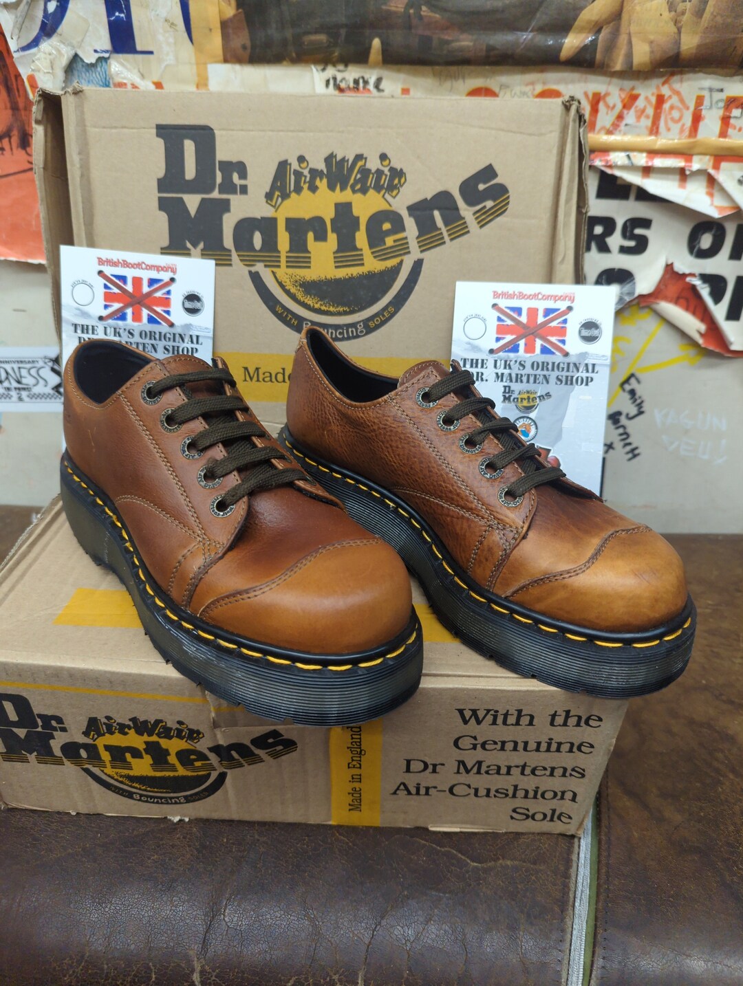 Dr Martens 8651 Platform 5 Hole Shoe Peanut Leather Made in - Etsy