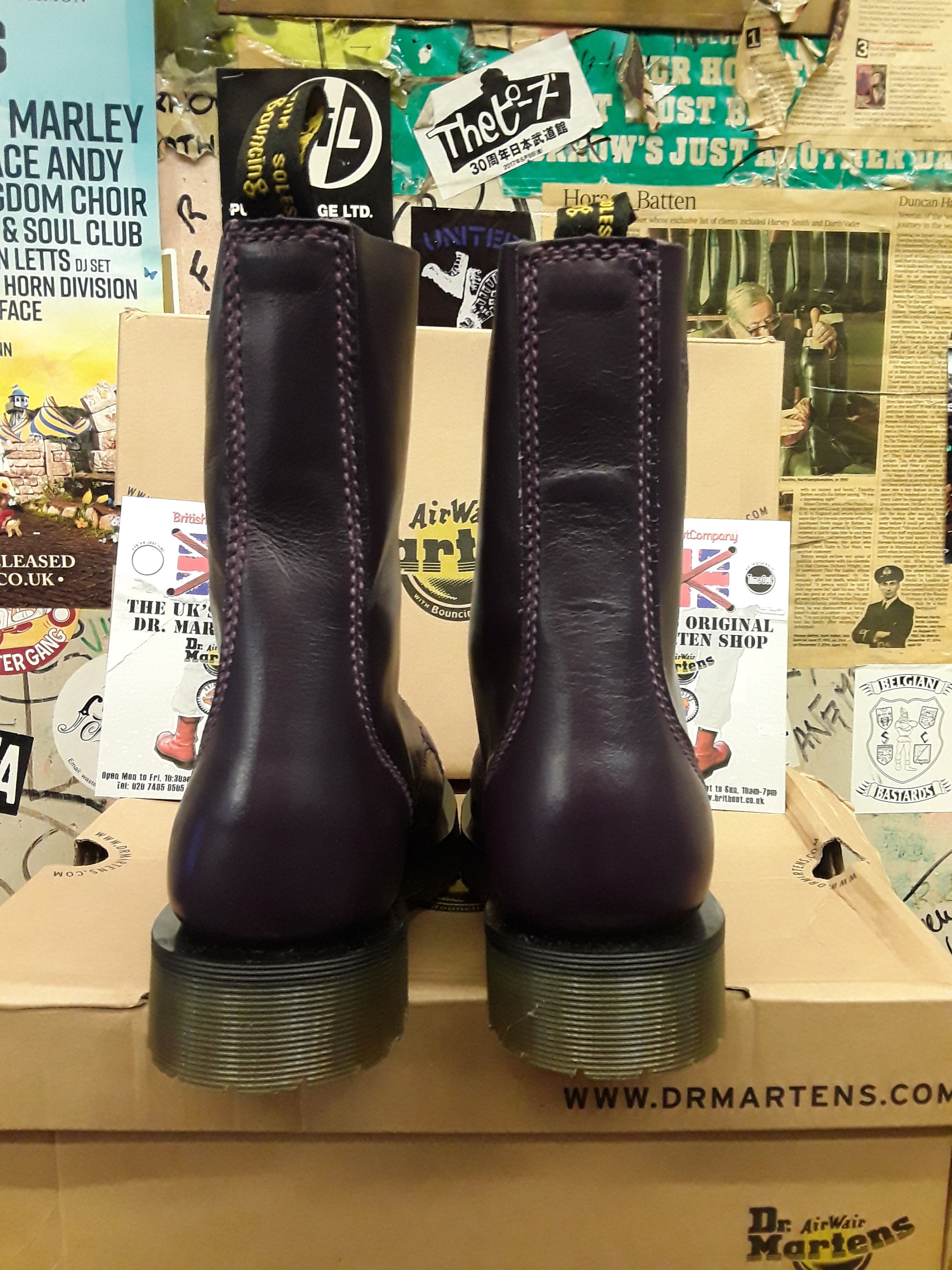 Dr Martens Purple Vintage, Size UK3-6, 10 Hole Stitched Cap