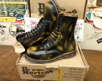 Dr Martens 1919 Yellow Rub off 10 Hole Made in England Size