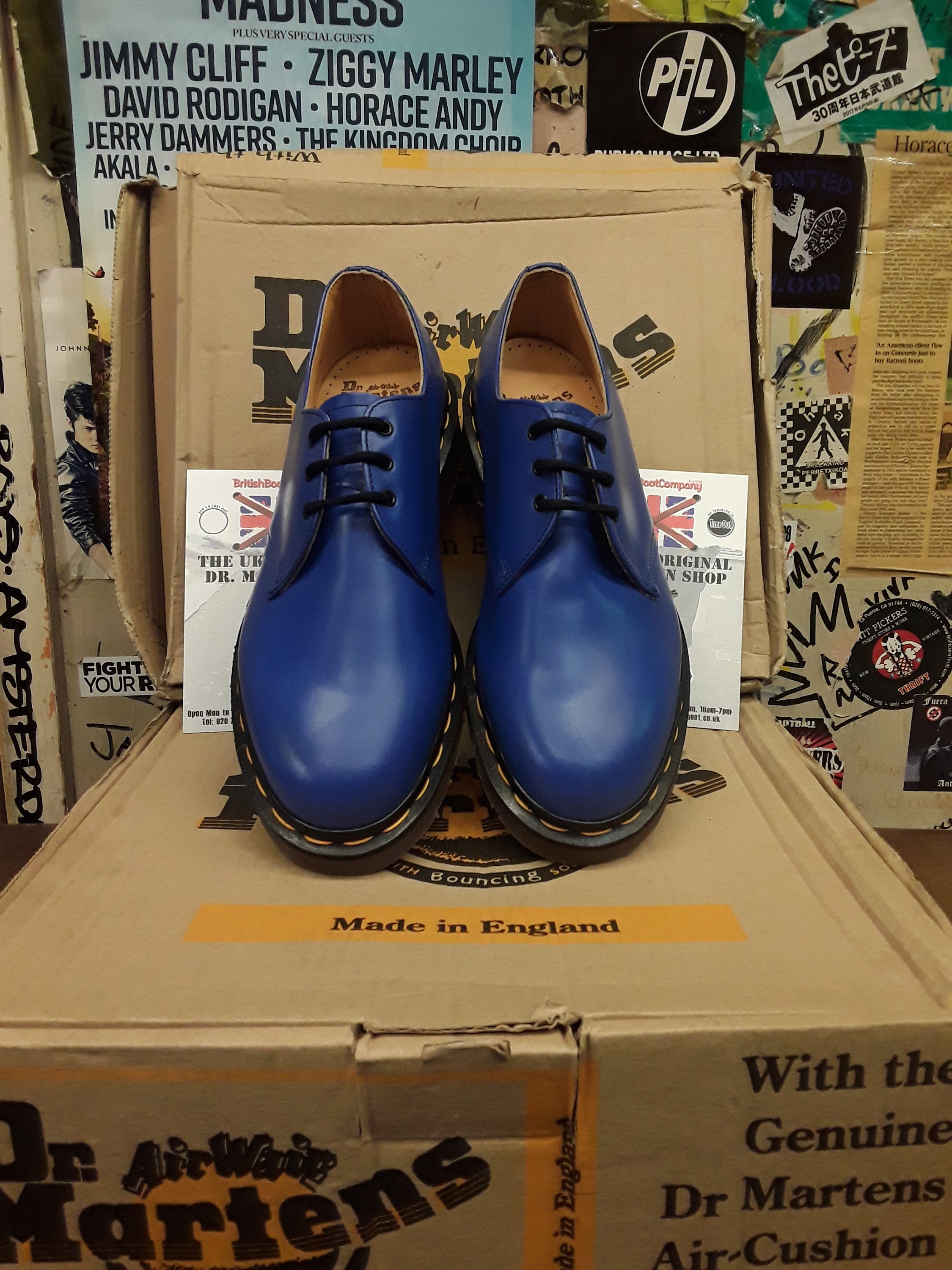 Dr Martens Made in England Electric Blue 1461 Size 8 UK - Etsy