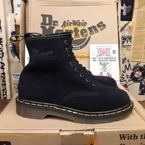 Dr Martens, Made in England, Blue Suede Velour 1460