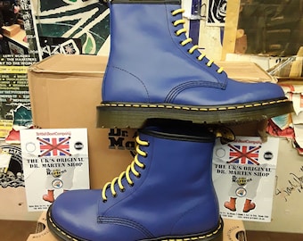 Dr Martens 1460 Wild Blue Softy, 8 Hole Ankle Boots, Womens