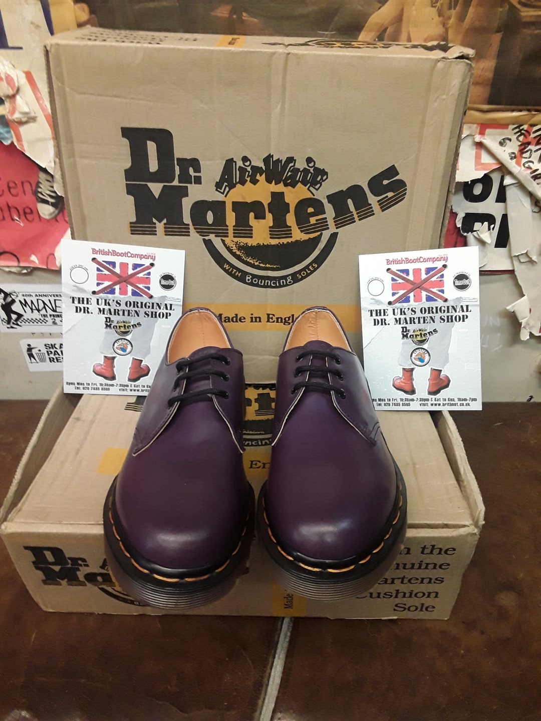 Dr.Martens 1461 UK6 箱、インソール有り Dr Martens 1461 Made in England Purple Size 6 - Etsy Canada