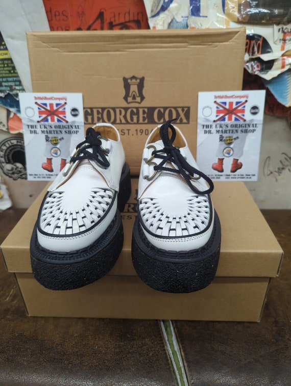 Robot George Cox White Leather Creepers Size 2.5 - Etsy UK