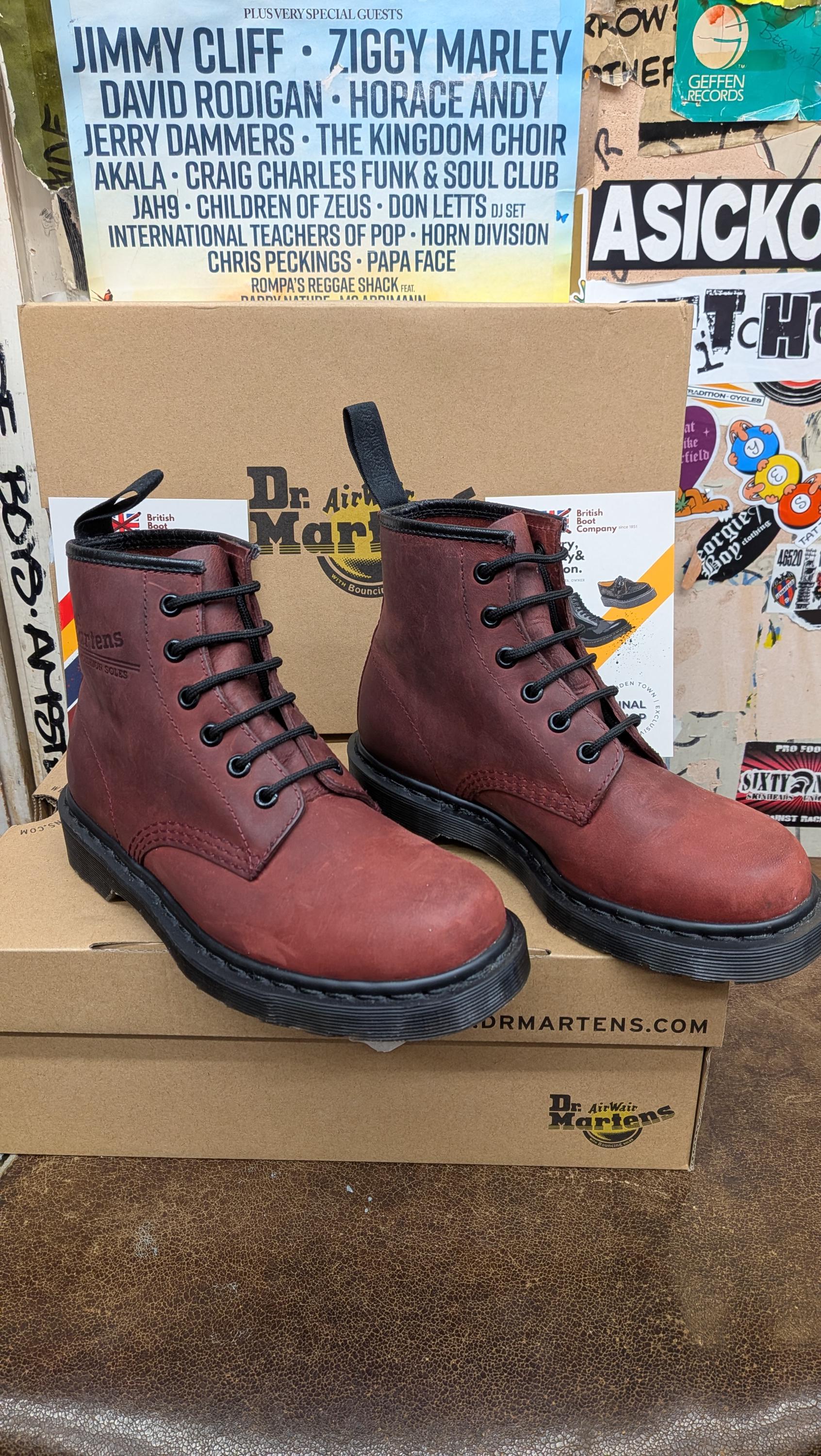 Merchant Dr Martens 101 6 Eye Boots Cherry Red - Dr. Classic 