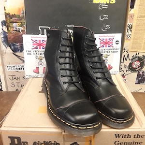 Dr Martens, size UK4, Made in England, Black Stacked heel Boots