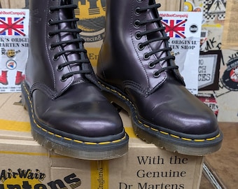 Dr Martens 2a42 Black Waxy Exposed Steel Made in England Sizes 7
