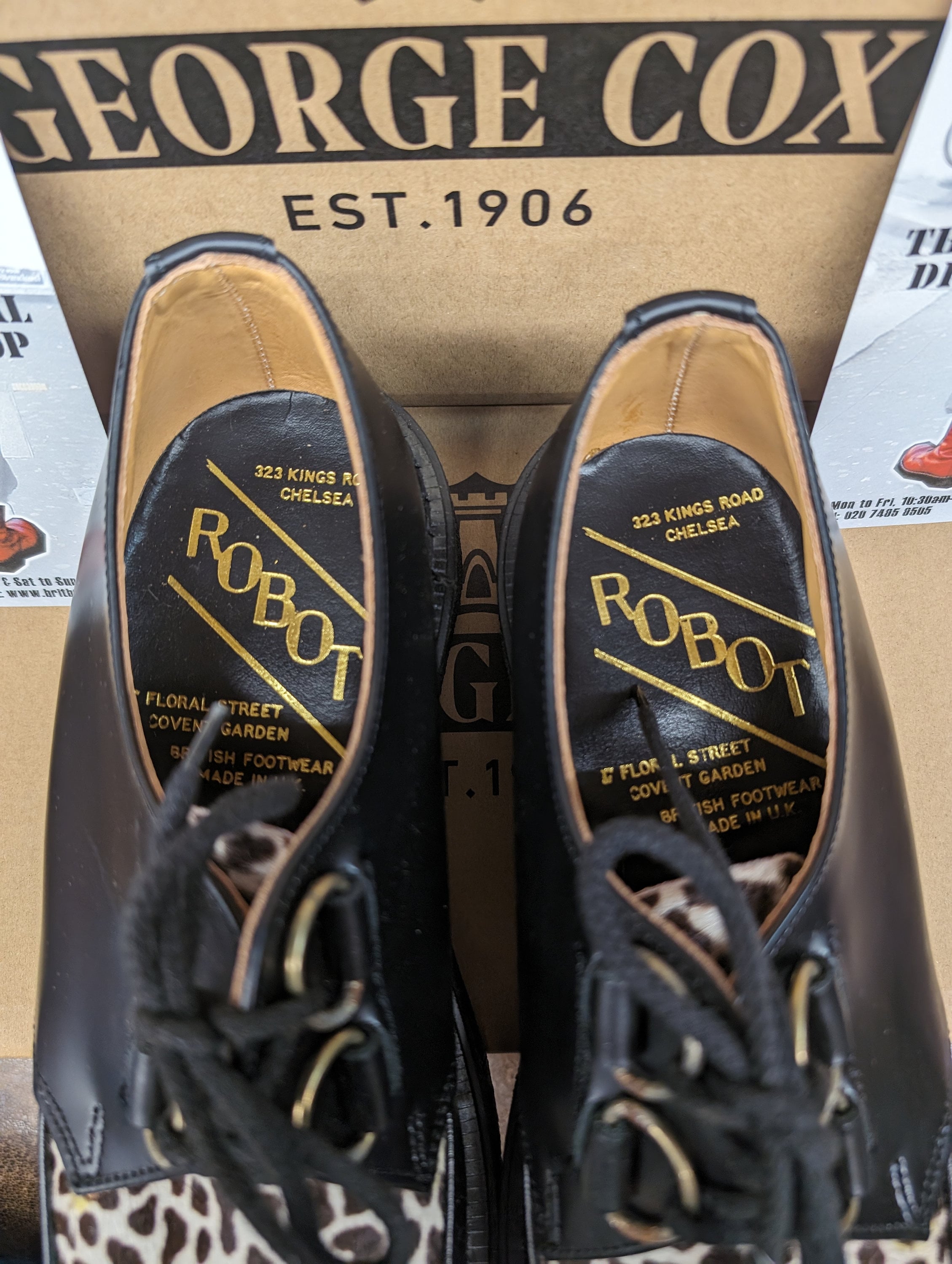 Robot George Cox Made in England Creepers Black Leopard Size 6 - Etsy