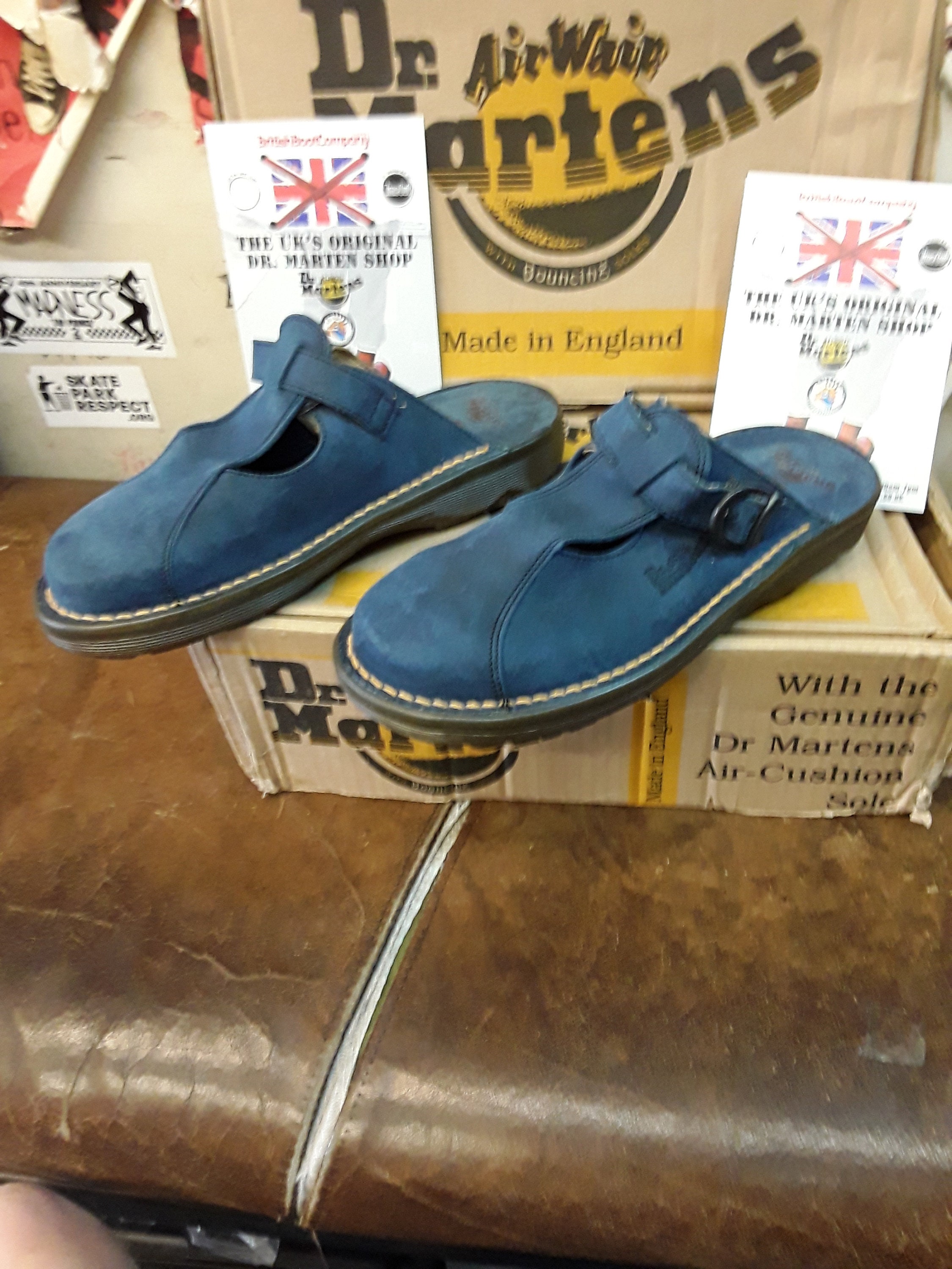 Dr Martens 8370 Navy Nubuck Mule Made in England Size 4 - Etsy display picture 1