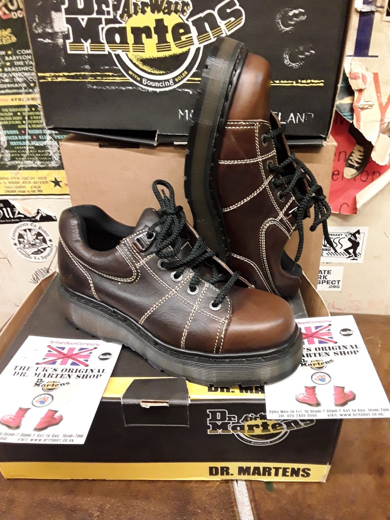 dr martens brown platform