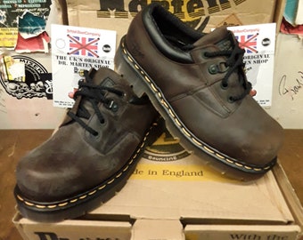 Dr Martens Vintage 90's, Brown Waxed Leather, INDUSTRIAL Shoes, Made in England / Various Sizes 8833