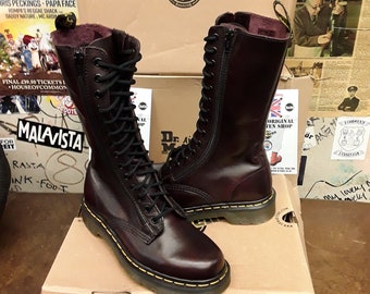 Dr Martens Red Vintage Hole Double Zip Boots Various