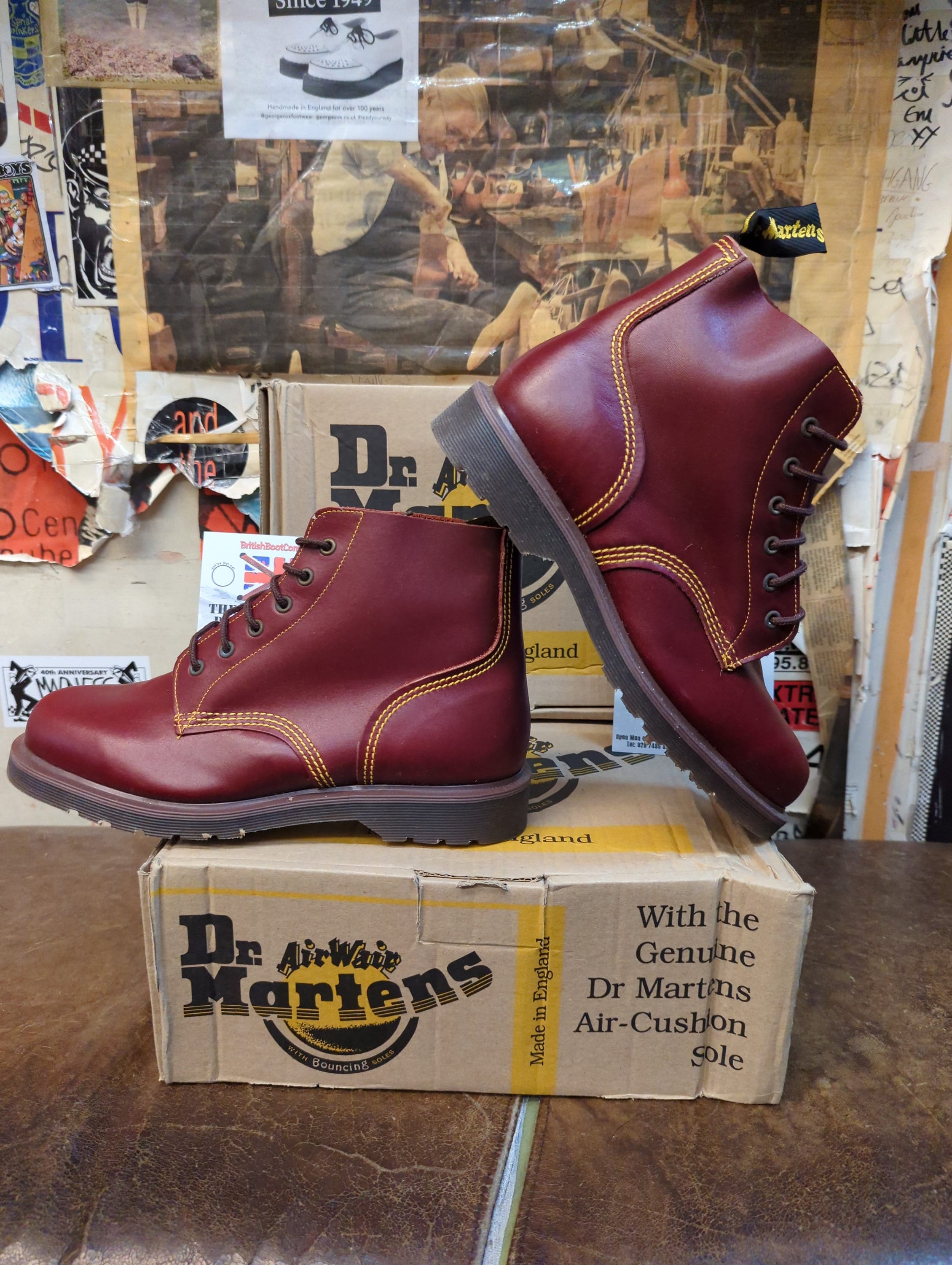 Dr Martens 983 Oxblood 6 Hole Made in England Size 8 - Etsy