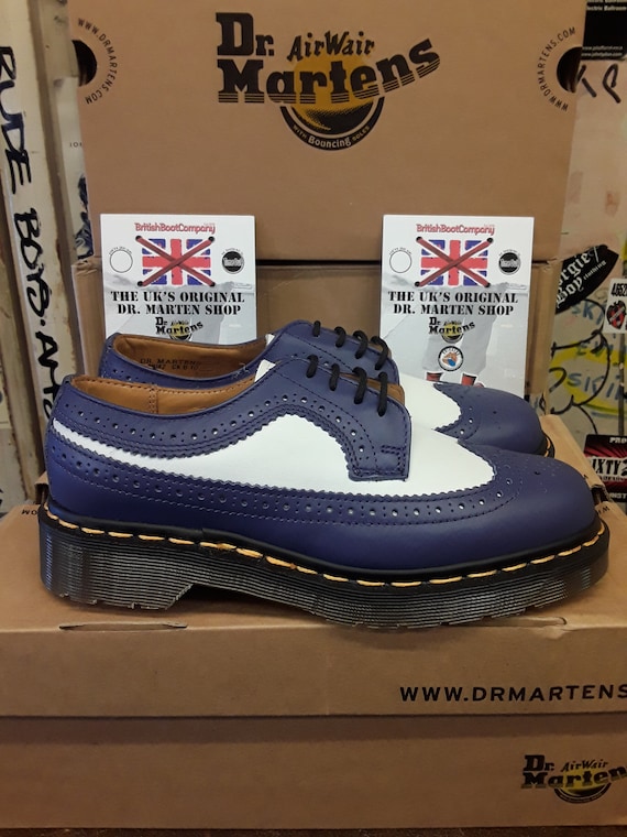 Dr Martens Made in England Blue and White Two Ton… - image 1