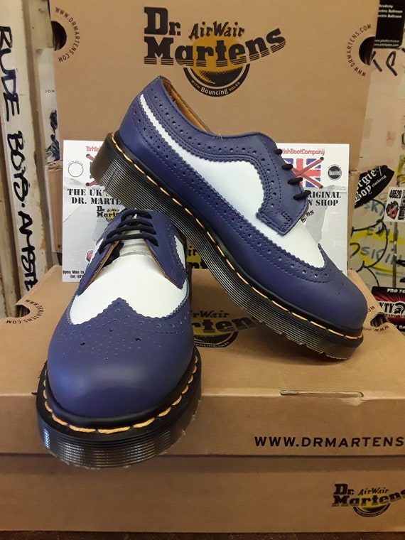 Dr Martens Made in England Blue and White Two Ton… - image 5