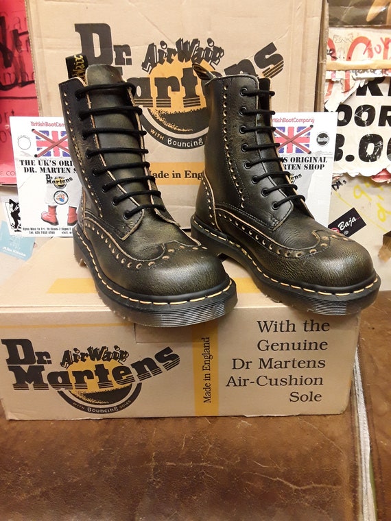Dr Martens Vintage jaren 90 Maat UK3 Gouden Brogue Made in - Etsy Nederland