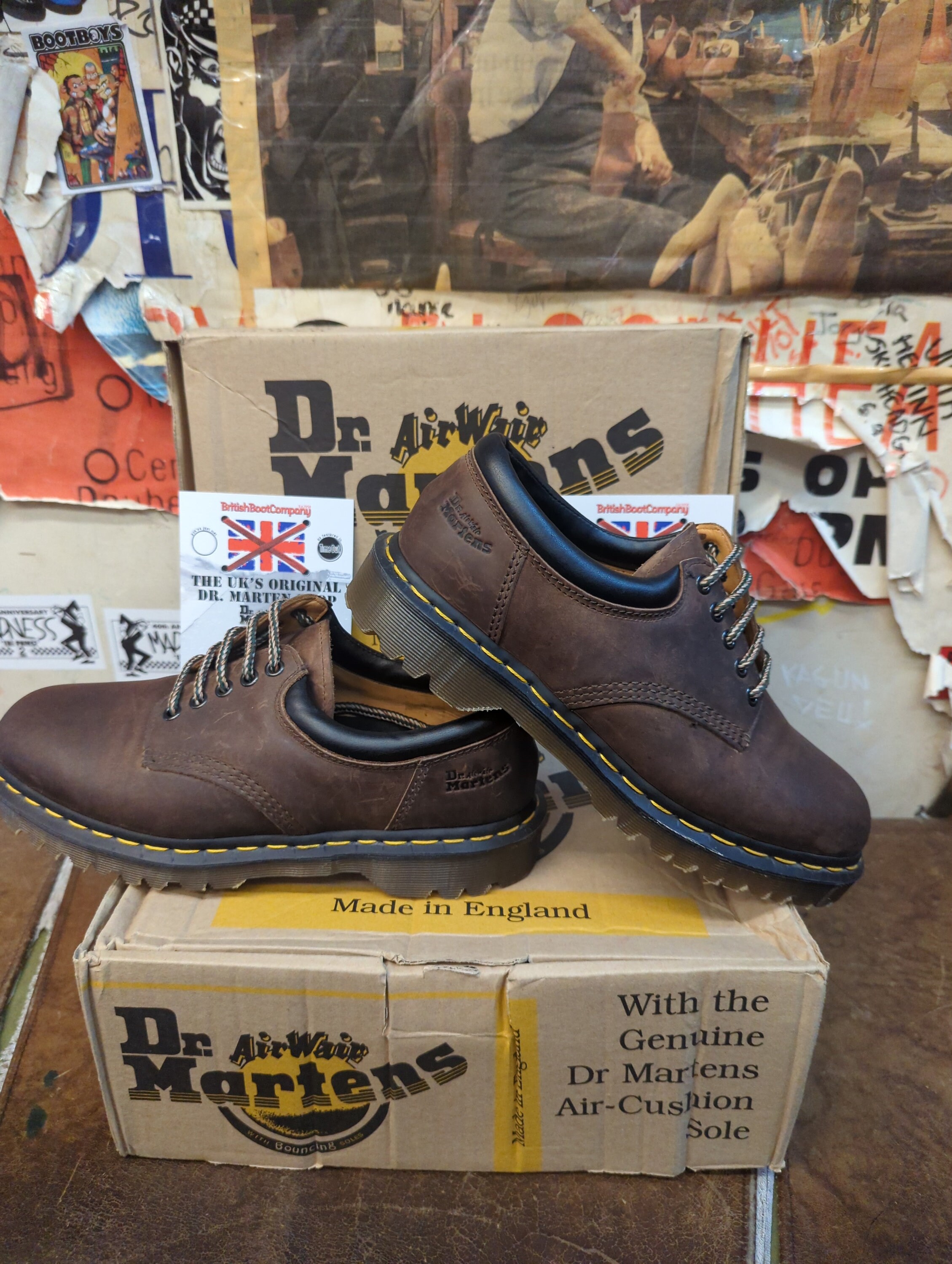 Dr. Martens 8053/34 Made In England Crazy Horse Brown Leather Shoes Men Size 6 Docs Dr. Martens 8053 Arc Crazy Horse Brown Leather Platform  main image 2