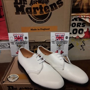 Dr Martens 1461 Made in England White Leather Size 7