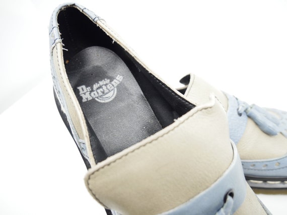 Dr Martens Made in England Vintage 90s, Womens Blue Beige Leather