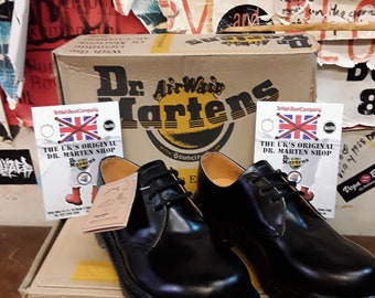 Dr Martens 1461 Black Burnish Shoe Made in England Size 4