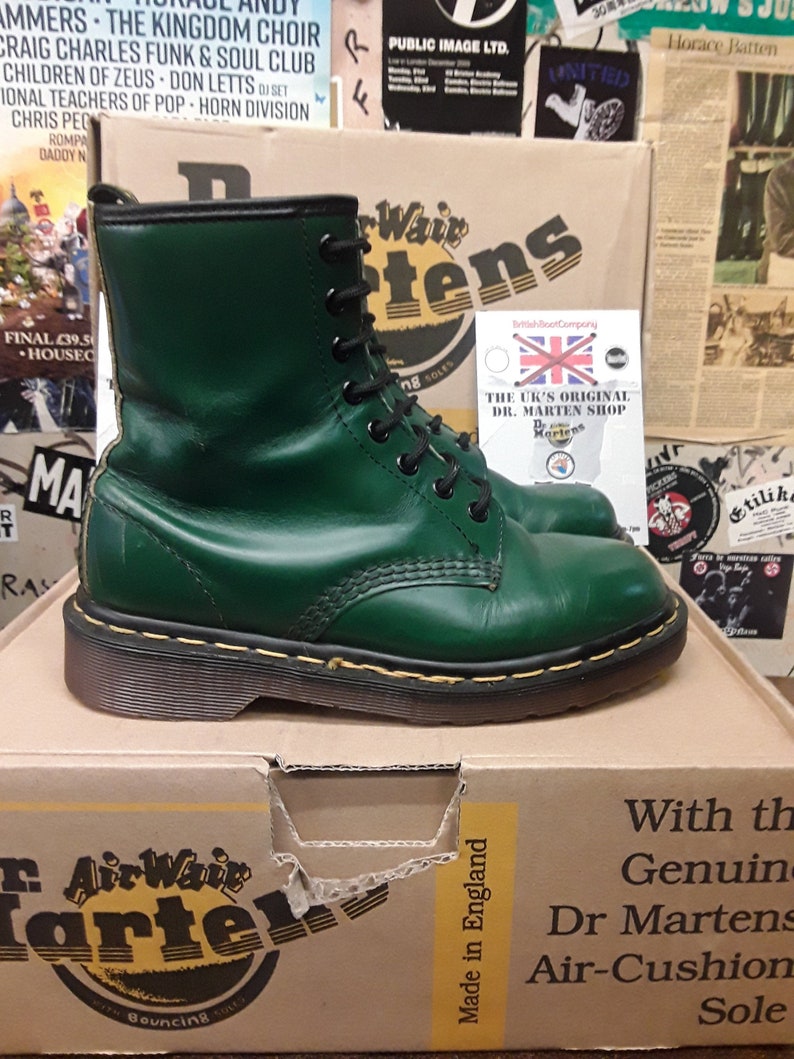 doc martens green smooth