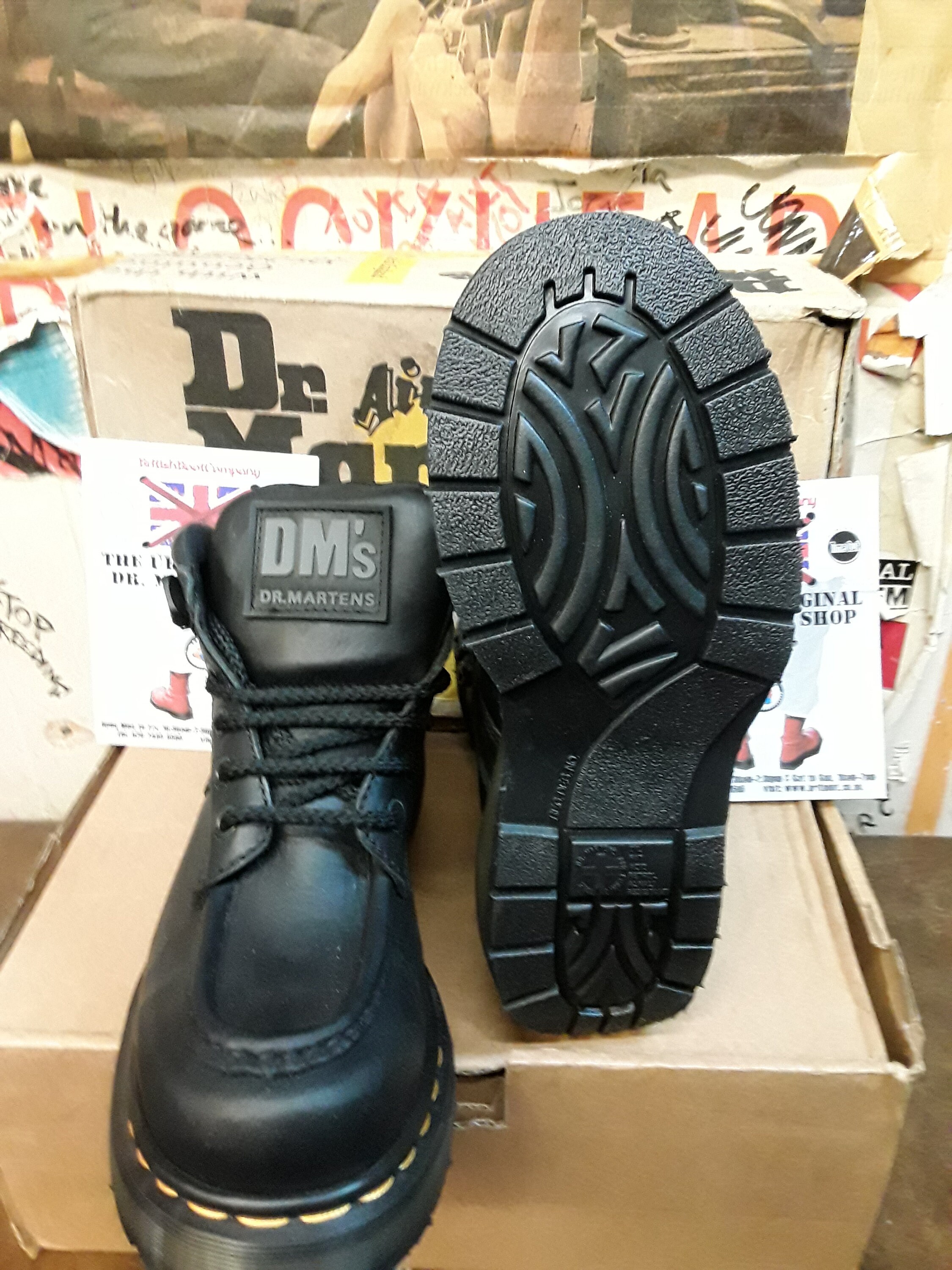 Dr Martens Black Waxy, Size UK5, Vintage 90's, Made in England