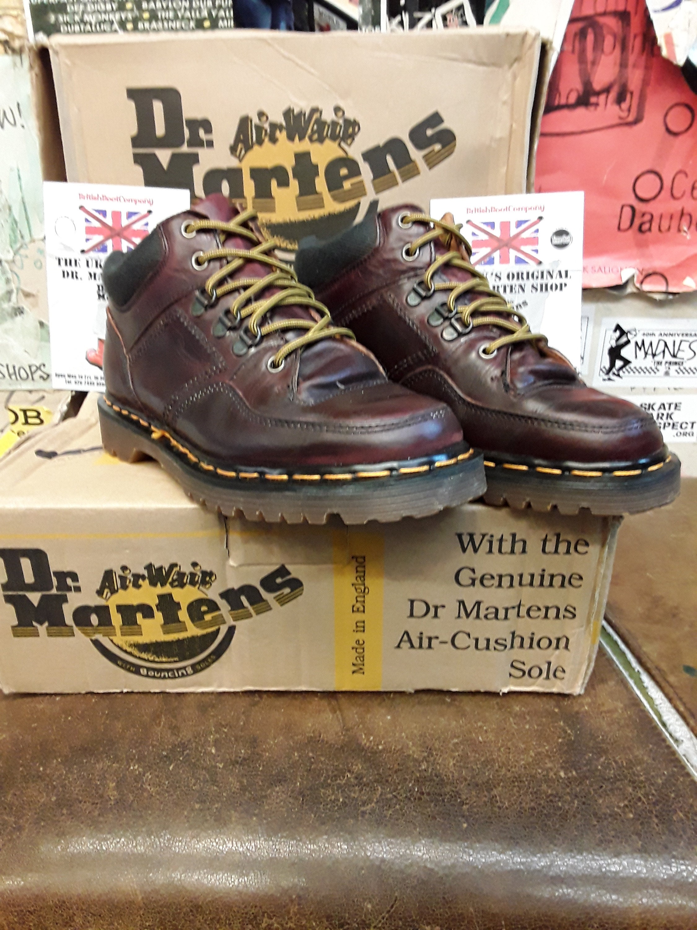 Dr Martens 2128 Burgundy Analine 6 Hole Boot Made in England 